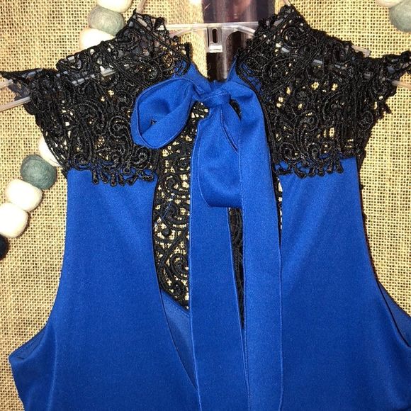 Emerald Sundae Blue Black Lace Dress Size Small - Picture 4 of 4